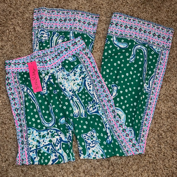 NWT Lilly Pulitzer Emerald Isle On The Prowl Bal Harbour Pants XXS